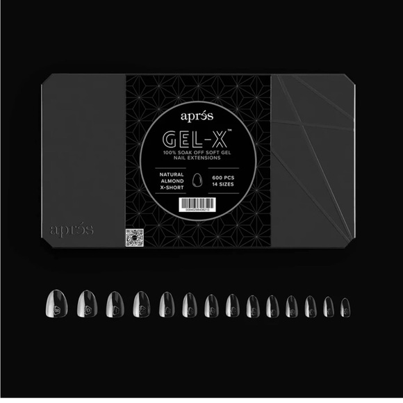 Apres Gel-X Natural Almond X-Short 2.0 Box of Tips 14 sizes 550+ PCS - Picture 2 of 4